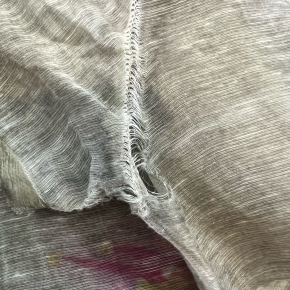 Jade & Cloud Small Lagenlook Dress Asymmetrical Hem Artsy Linen Silk Gauze - Picture 4 of 7